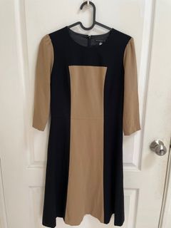 Black & Nude Elegant Office Dress