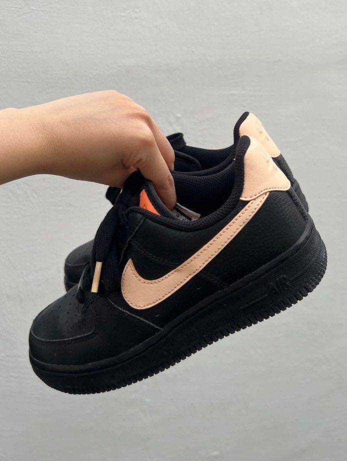 Nike air force 1 black and rose gold online