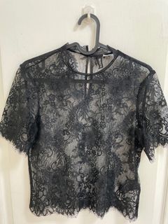 Black Silk Lace Blouse