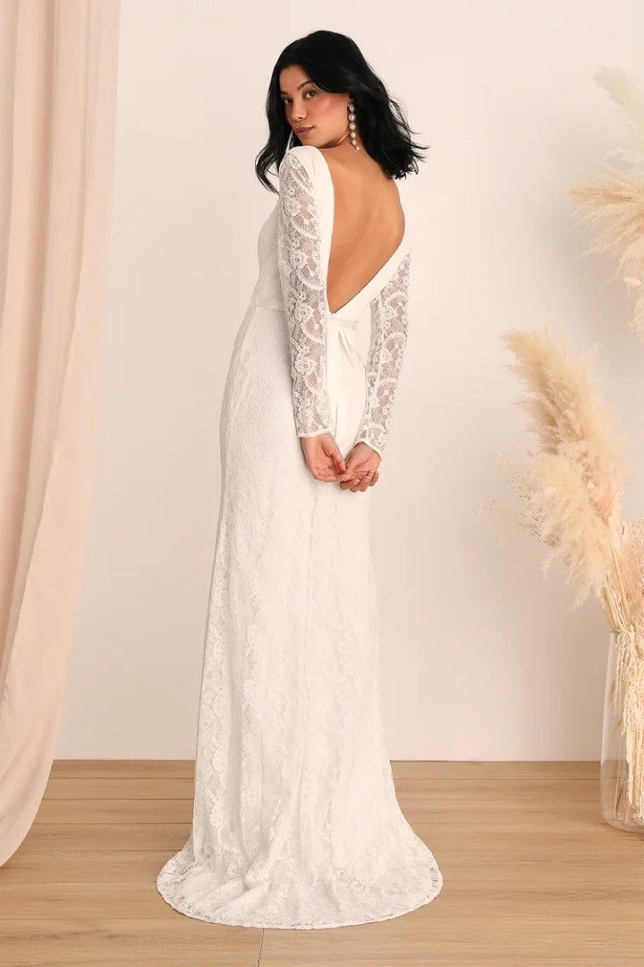 White long dress for wedding shop