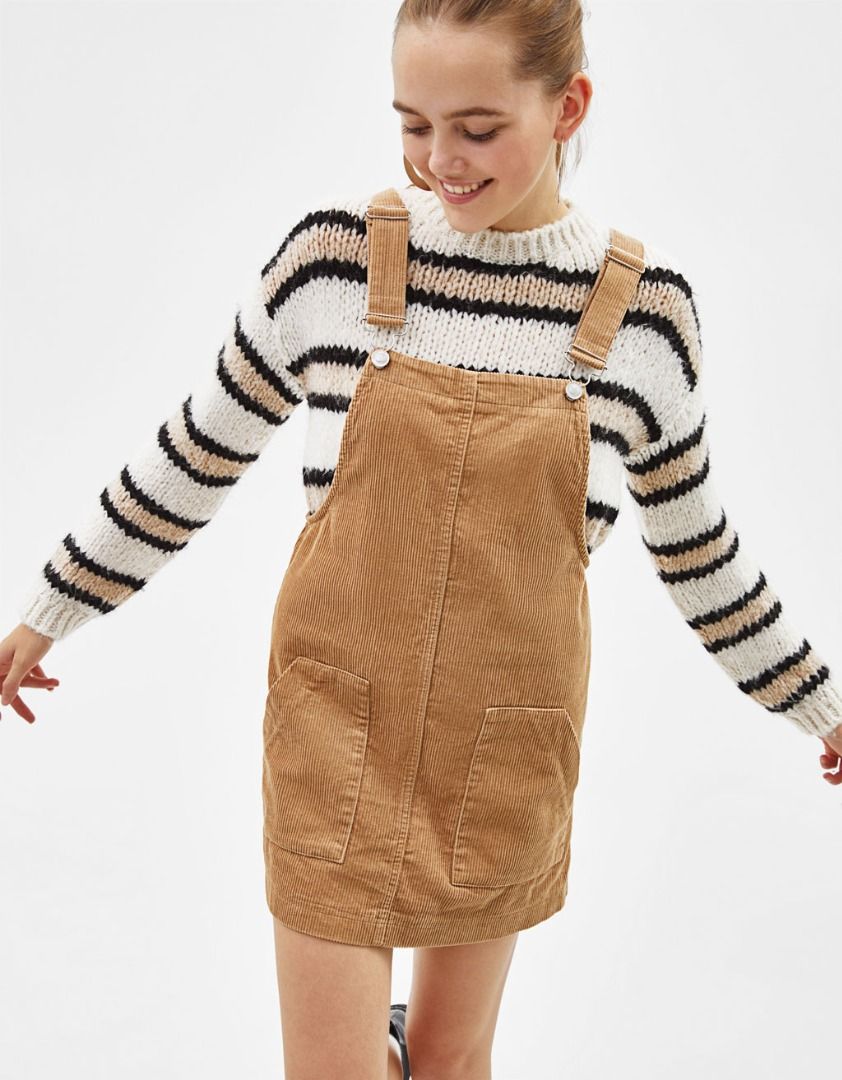 Pinafore dress bershka store