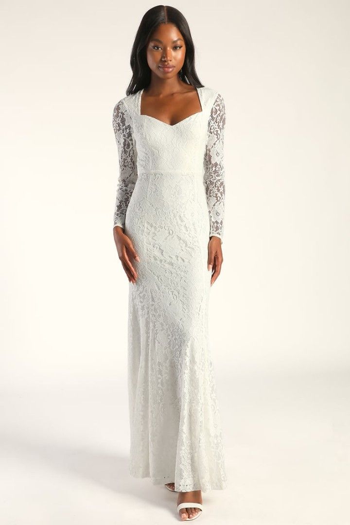 White lace best sale backless wedding dress