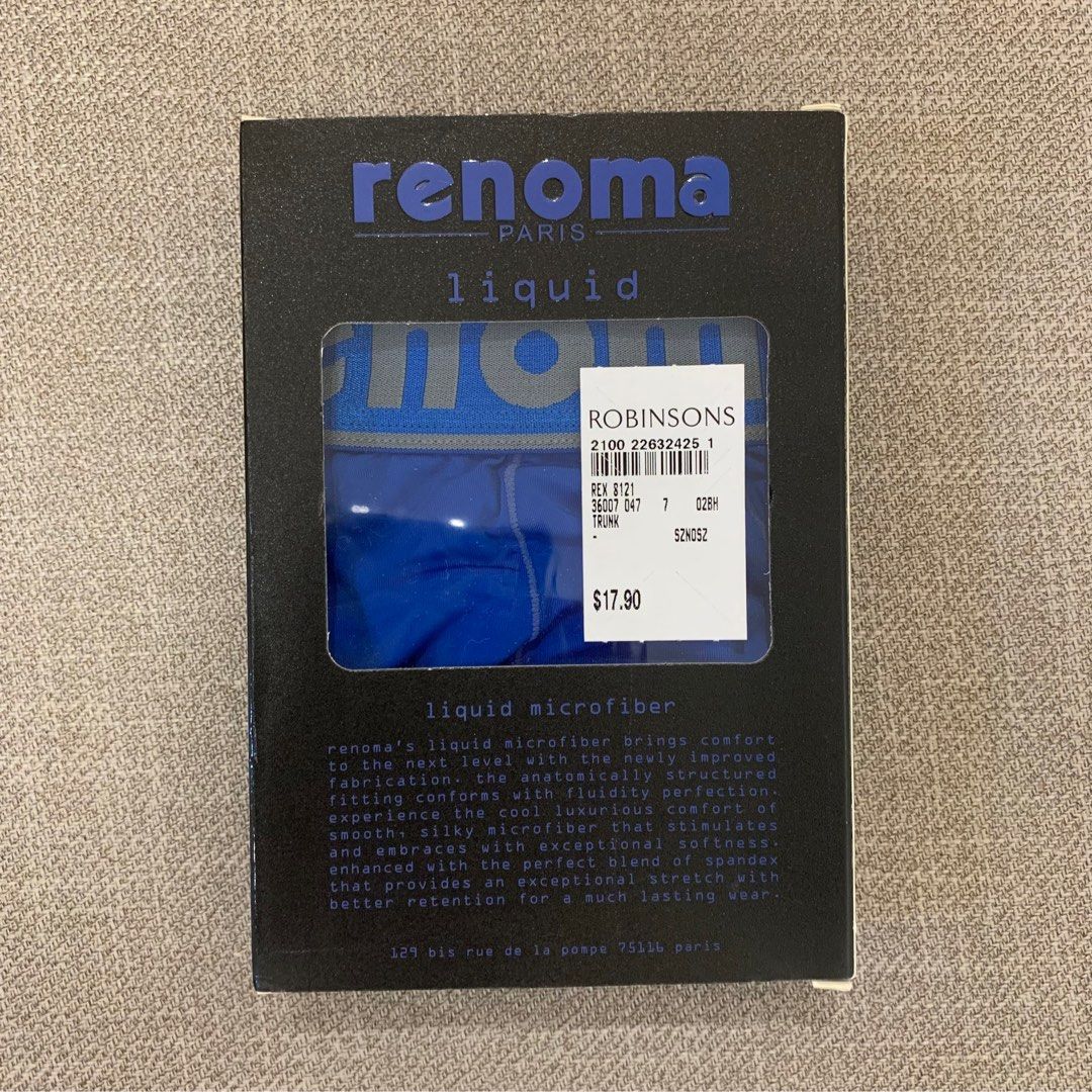 BRANDNEW Renoma liquid microfiber premium trunks / briefs (Category: Underwear) located in Angono. Submitted by shopxsell (Listing ID 1243158225, Image 2). Description: BRANDNEW US bought for 1k pesos NO FLAWS size small on tags.