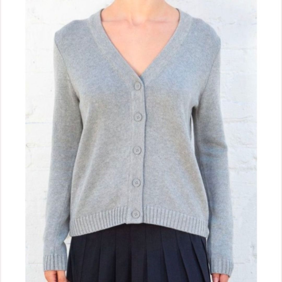 brandy melville grey cardigan Fesyen Wanita Pakaian Wanita