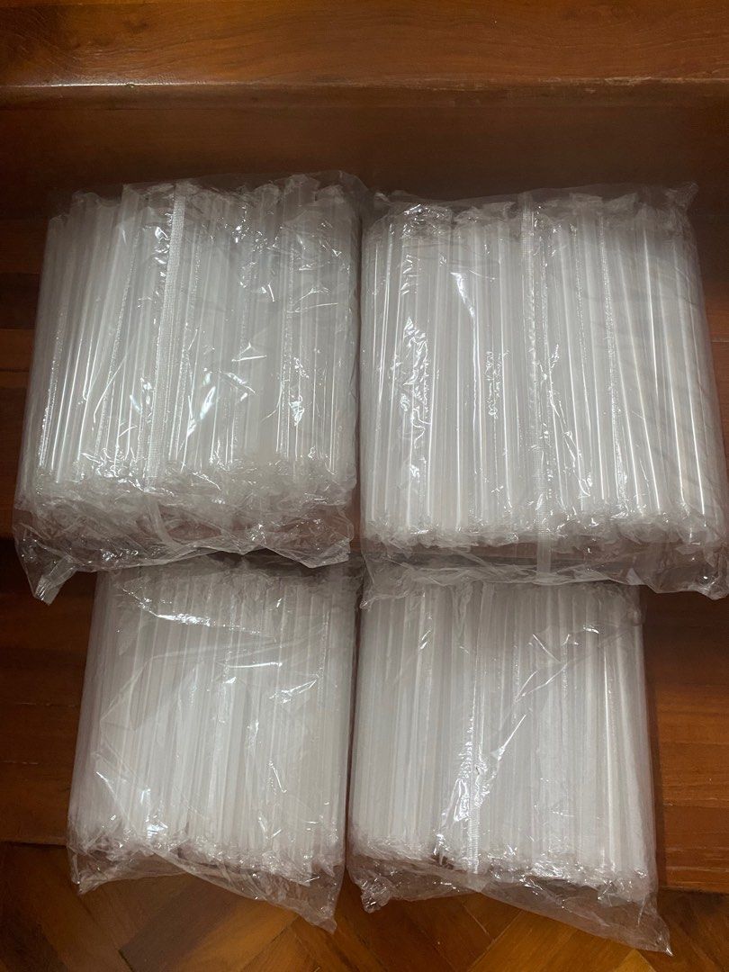 Bubble tea straws with individual wrapping, Furniture & Home Living