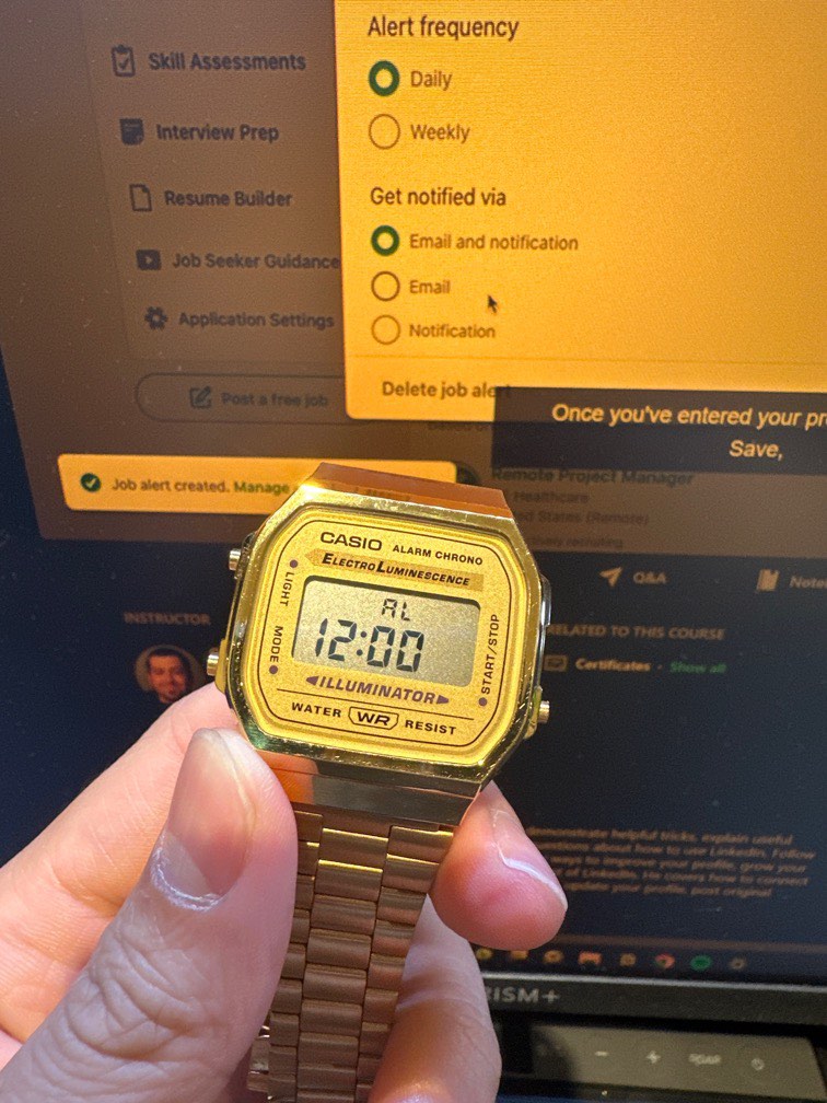 Casio Gold Digital Watch Model A168