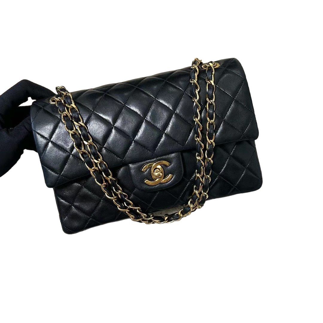 PREORDER & SOLD) Chanel 24k Small GHW Vintage Black Lambskin