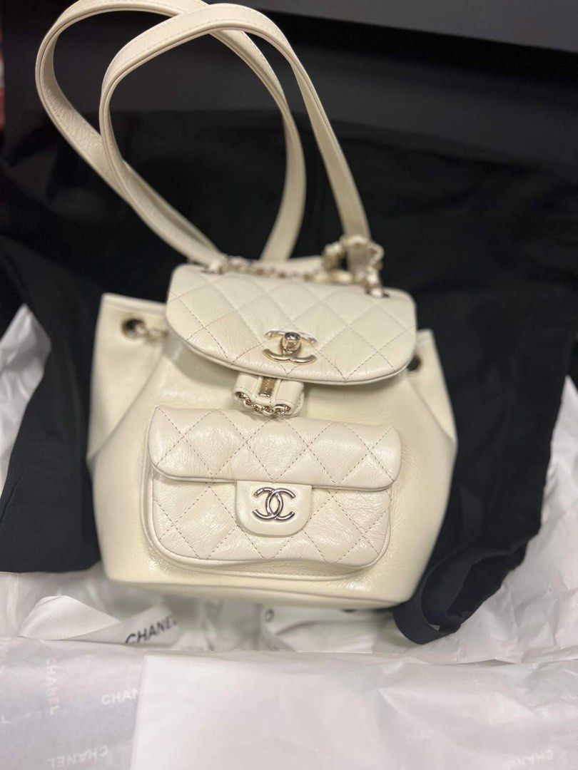 White chanel backpack on sale