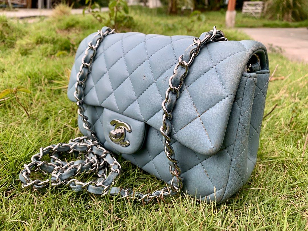 Chanel Quilted Lambskin Small Square Classic Flap Bag, Luxury, Bags &  Wallets on Carousell