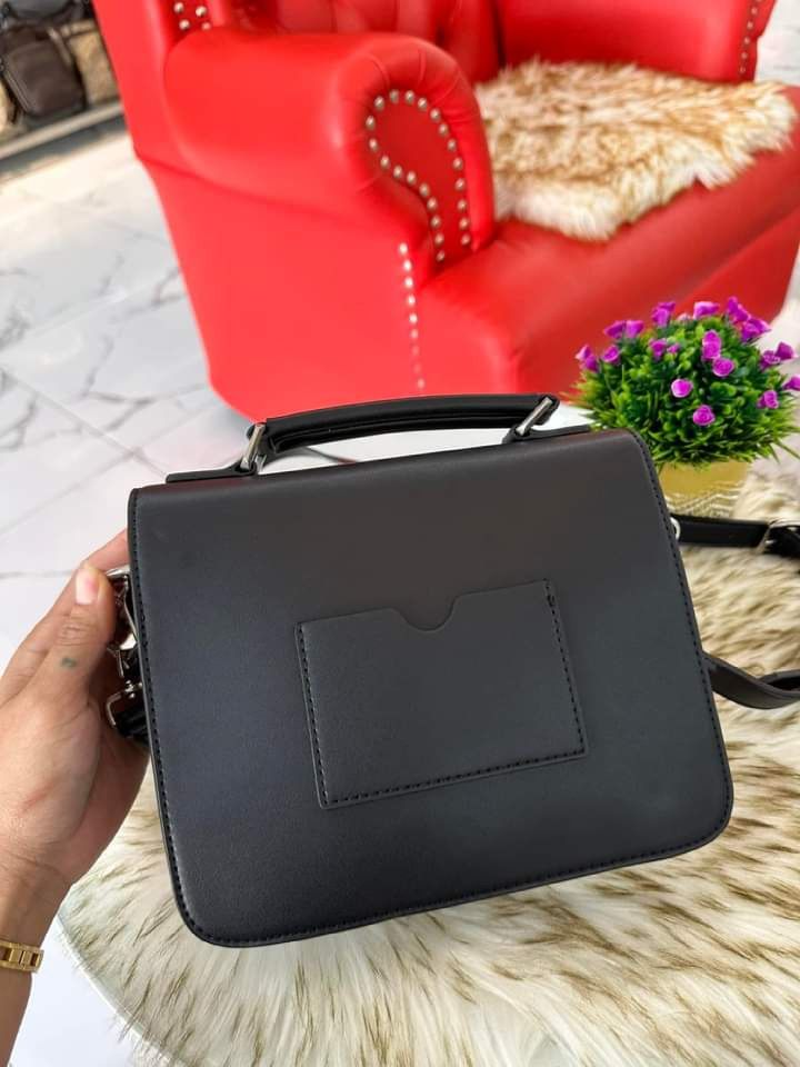 CHARLES AND KEITH Front Flap Top Handle Crossbody Bag - Black on Carousell
