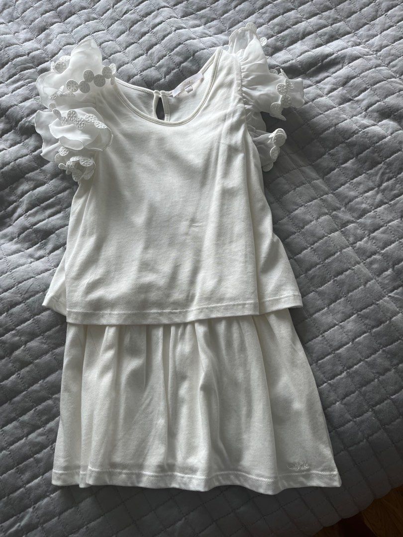 Chloe white dress with flower appliqu s 4 year old Babies Kids