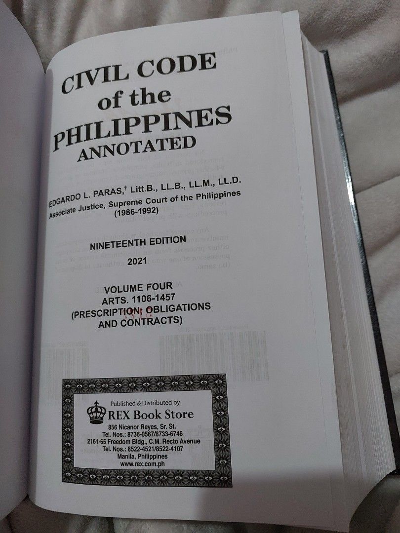 Civil Code of the Philippines Annotated Volume IV, Hobbies & Toys
