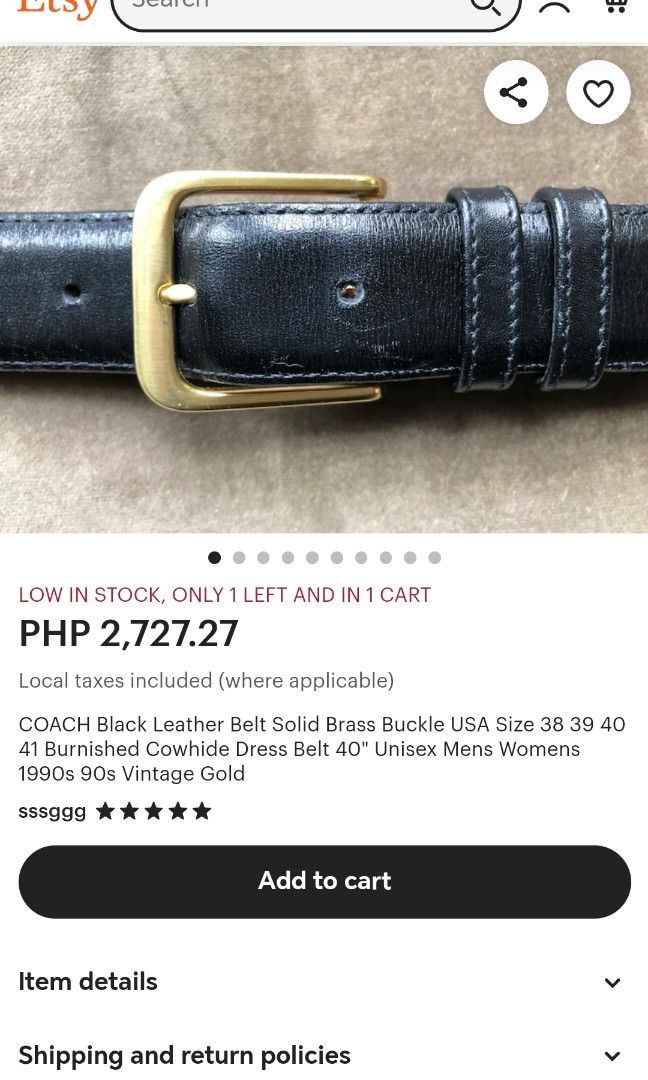 Vintage hotsell coach belt