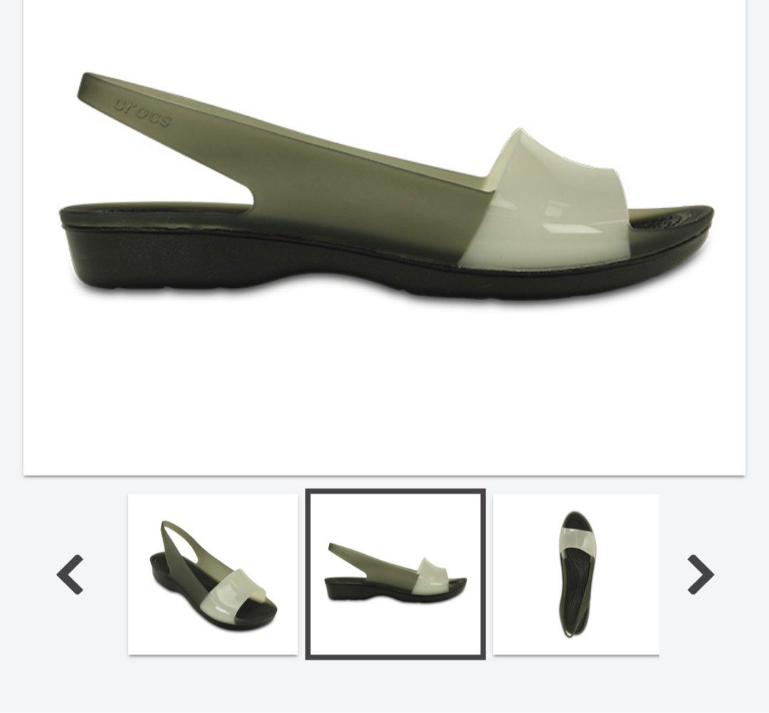 Crocs ColorBlock Flat in Black Stucco Size W6 US 6
