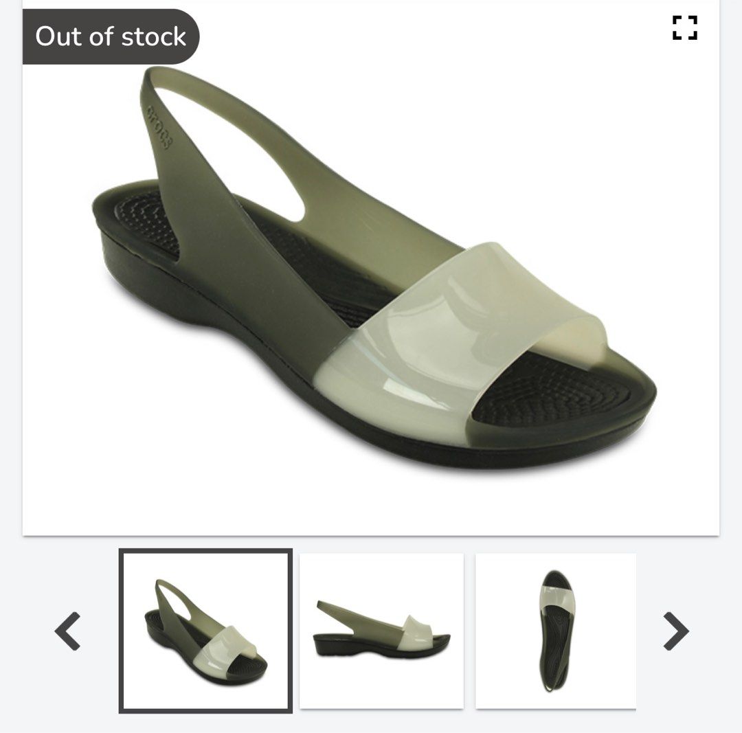 Crocs ColorBlock Flat in Black Stucco Size W6 US 6