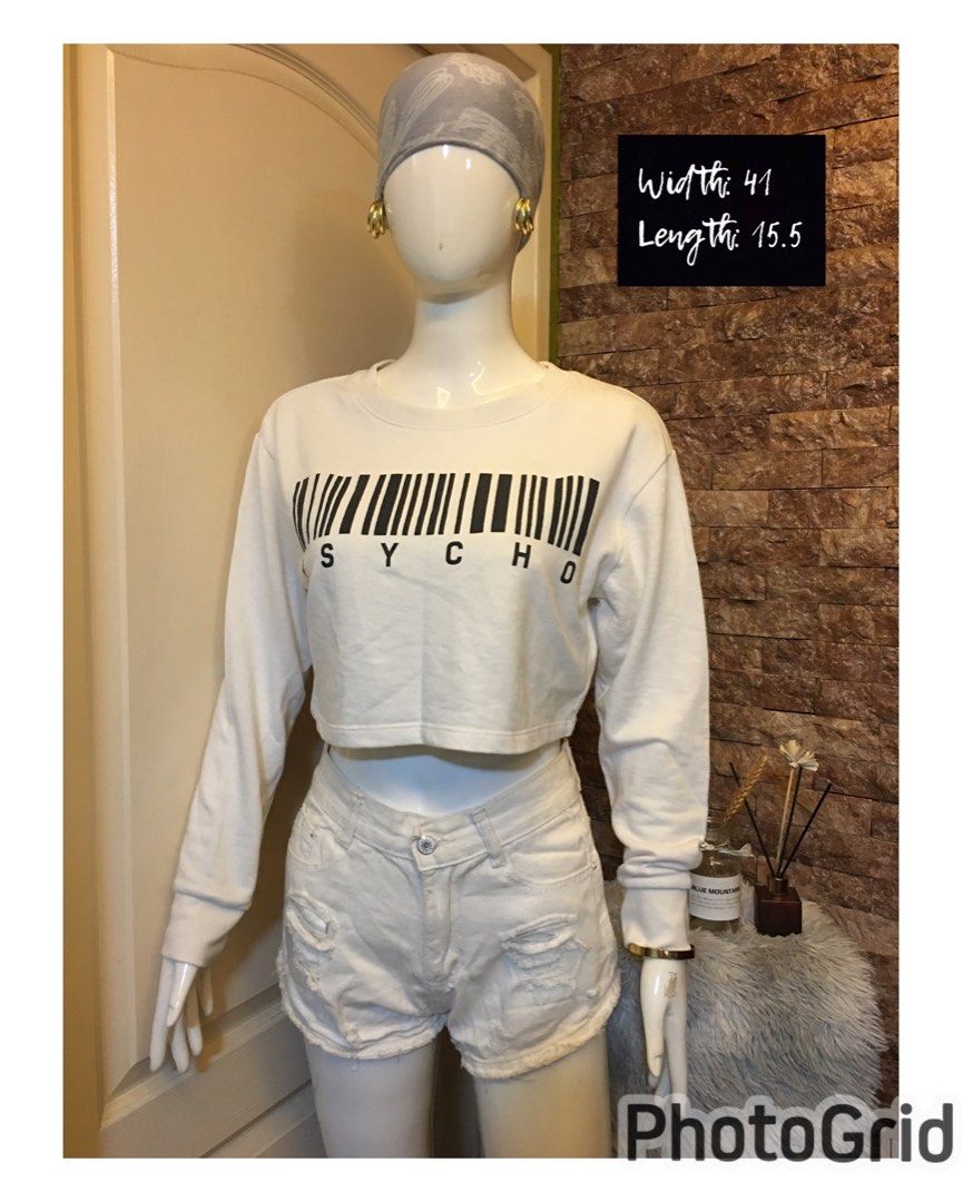 Croptop oversize (Category: Longsleeves) located in Pasig City. Submitted by Zitys_PremiumBrandsPH (Listing ID 1243253900, Image 1). Description: 🧡 Mannequin measurement 🧡 Bust: 36 inches Waist: 26 inches Hips: 35.5 inches Height: 59 inches (shoulder to toe) 🧡 Please note 🧡 ☝🏽Each item are measured manually by a tape measure, in inches, laid flat. ☝🏽Width: armpit to armpit measurement or ☝🏽Bust: based from mannequin’s measurement ☝🏽Length