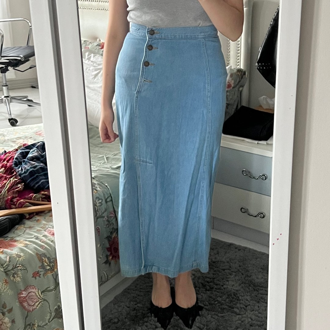 Side Button Paneled Skirt main image 1