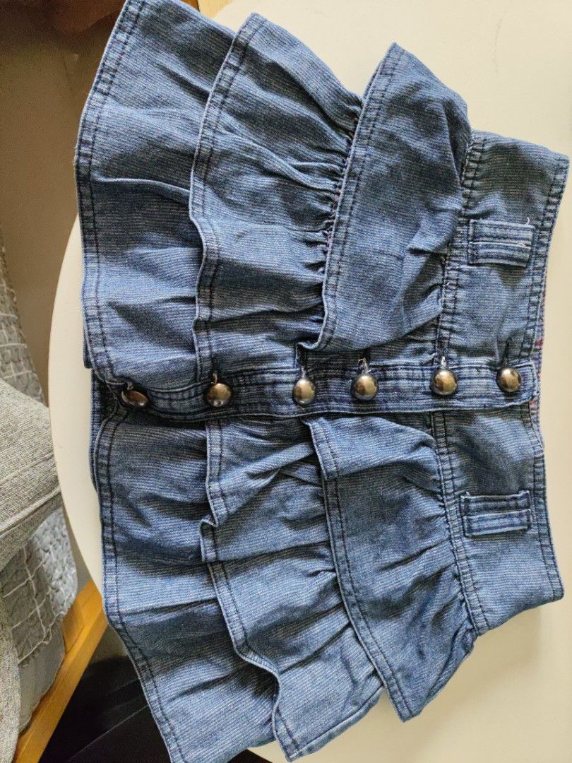 Denim Skirt, Babies Kids, Babies Kids Fashion on Carousell