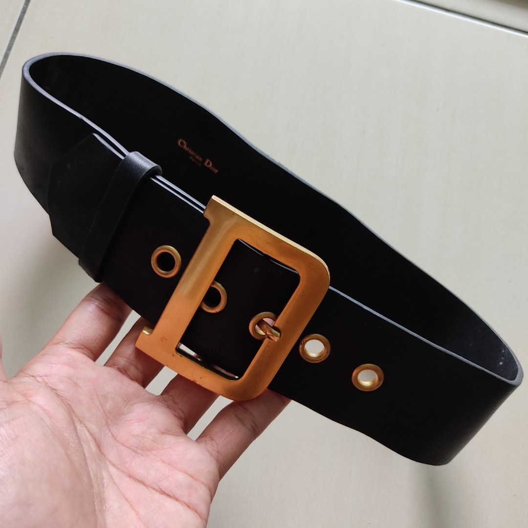 Reversible Belt Strap Navy Blue CD Diamond Canvas and Smooth