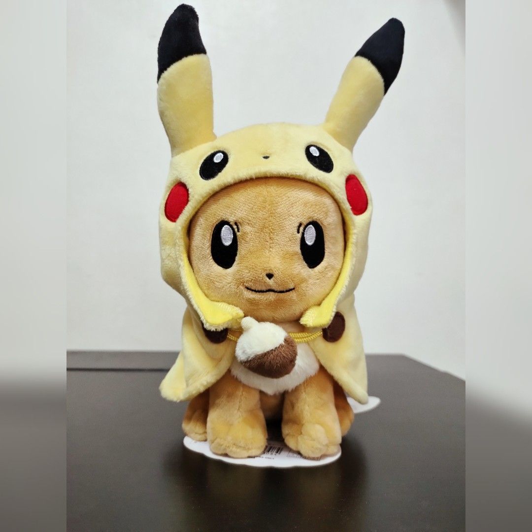 Pokemon Center Eevee Wearing Pikachu Poncho Plush – NintendoSoup