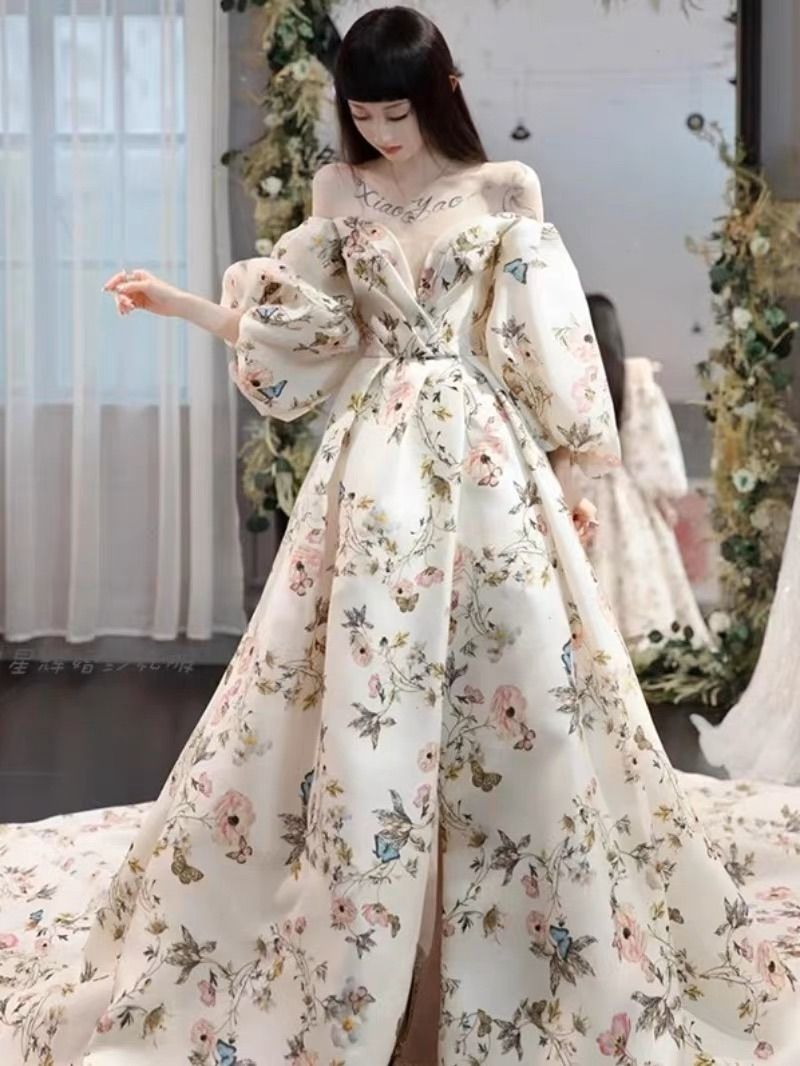 Elegan Evening Dinner Dress Bridal Wedding gown, Women's Fashion