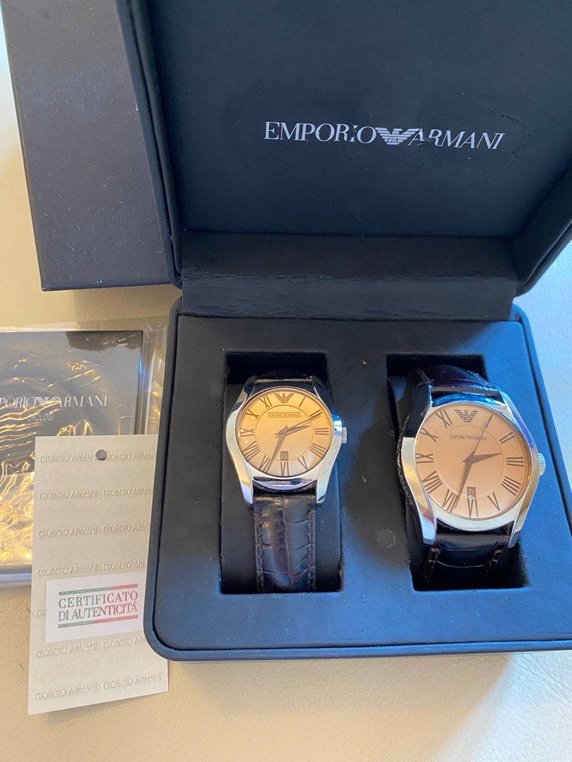 Emporio armani clearance couple watch set