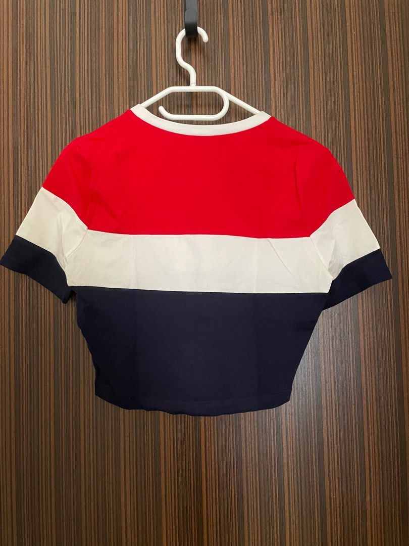 Red fila crop top on sale