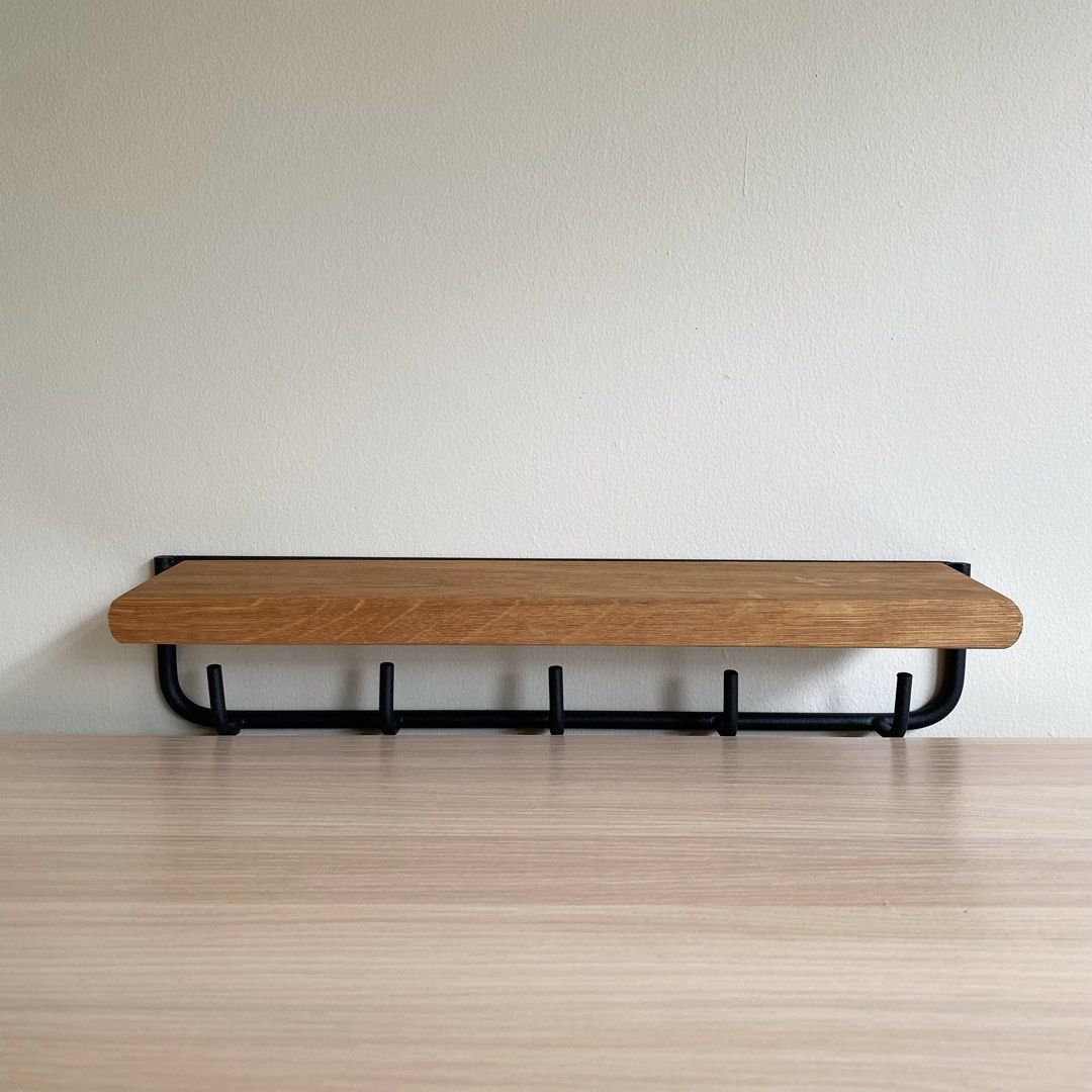 Floating Solid Wood Hanging Shelf Set, Furniture & Home Living