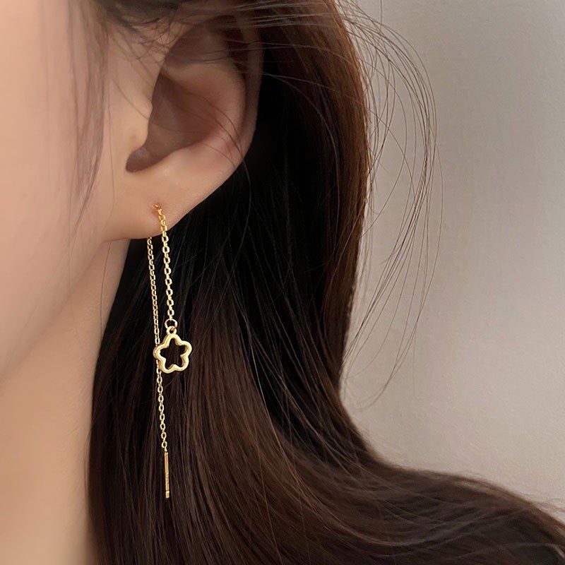 Floral Dangle Threader Earrings Women s Fashion Jewelry