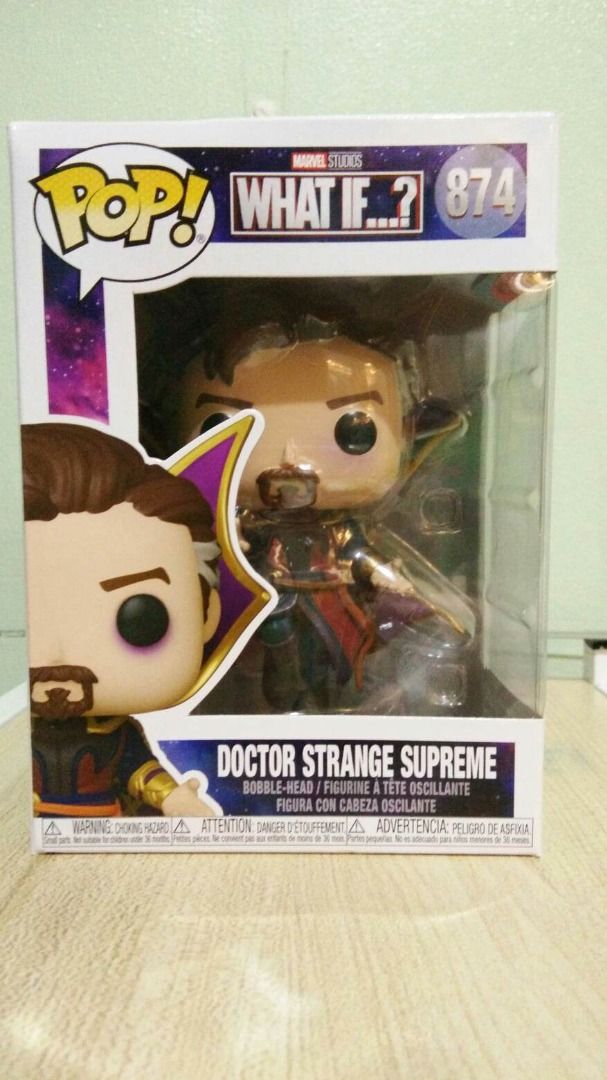Funko WHAT-IF DOCTOR STRANGE SUPREME Authentic (Category: Designer & Blind Box Toys) located in Navotas City. Submitted by delouch (Listing ID 1243176704, Image 1). Description: Authentic Funko with a free pop protector Box condition: 9/10 (with desiccants) OOB - displayed in case all the time. i can send more pics for sure buyers. pm nlng po. WHAT YOU SEE IS WHAT YOU GET Shipping shouldered by buyer: LBC/ J&T / Grab Pickup.
