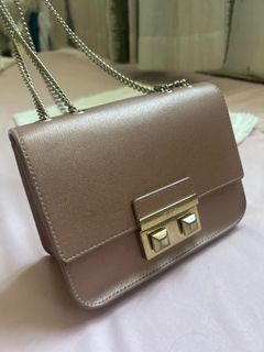 Furla Mini Bella Zara in Moonstone Rose Gold Sheen