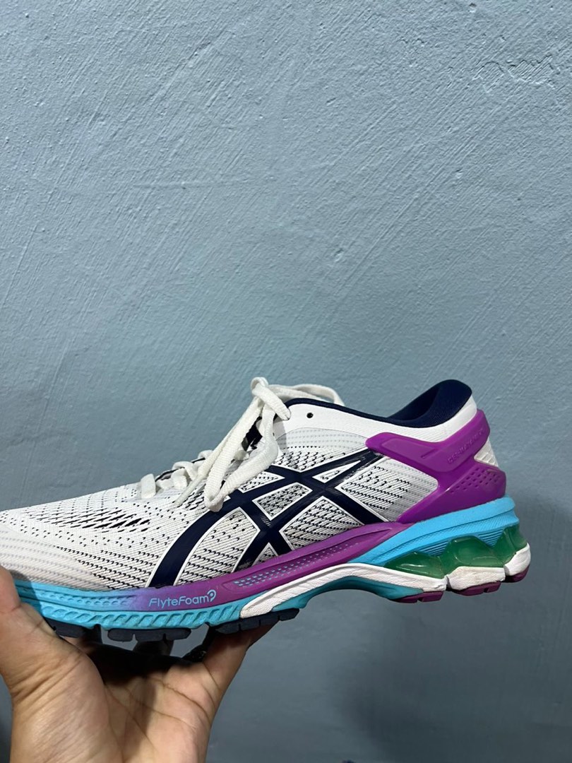 Asics women's gel-kayano 26 running hotsell shoes - white/peacoat