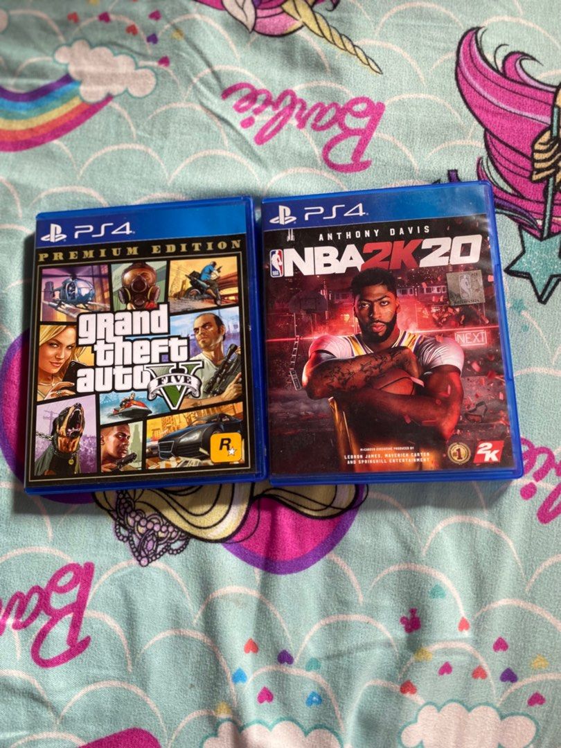 GTA 5 & NBA 2K20 (Category: PlayStation) located in Mandaluyong City. Submitted by meehmhai (Listing ID 1243162889, Image 1). Description: PS4 games: GTA 5 Premium Edition (seldom used)- SOLD NBA 2K20 Get both for 1K .