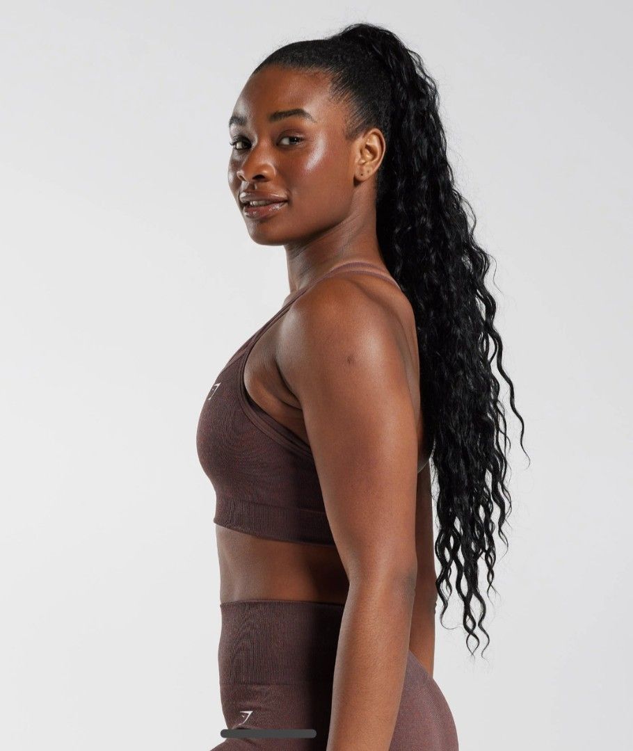 Gymshark adapt fleck seamless sports bra in chocolate brown (size s),  Women's Fashion, Activewear on Carousell
