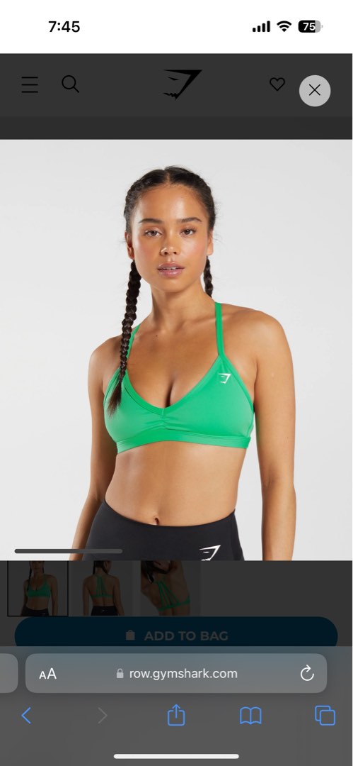 Gymshark Minimal Sports Bra Tropical Green XS, Women's Fashion