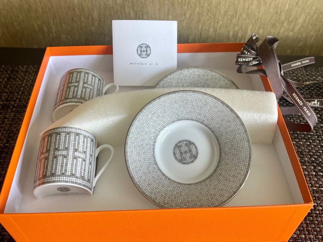 Hermes coffee cup and saucer set , Furniture & Home Living, Kitchenware & Tableware, Coffee