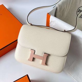 Hermes Constance Epsom I2 Creamy White Rose Gold Hardware RGhw 18cm Full Handmade