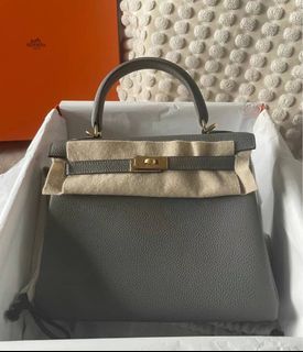 Kelly 25 Bronze doré Togo GHW #Z, Luxury, Bags & Wallets on Carousell