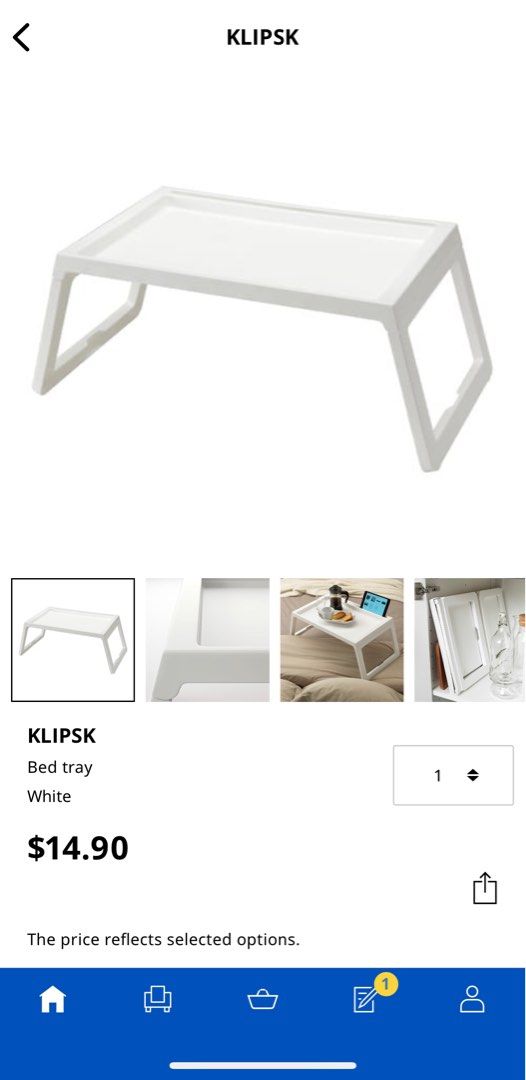 Ikea bed tray, Furniture & Home Living, Kitchenware & Tableware, Other