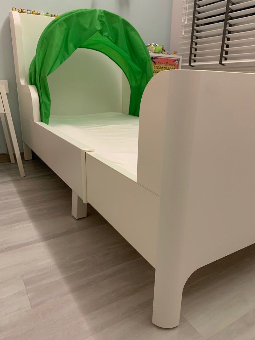 IKEA junior extendable bed (white) , Babies & Kids, Baby Nursery & Kids Furniture, Childrens