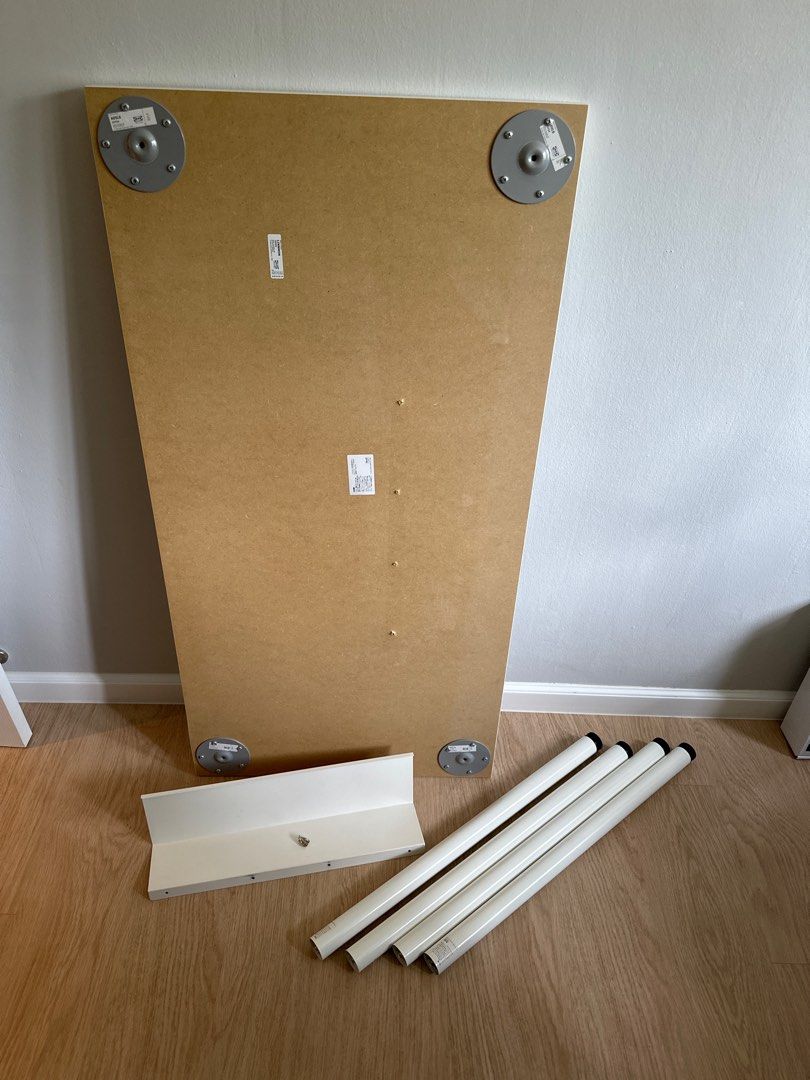 Ikea linnmon table white free cable management tray, Furniture & Home