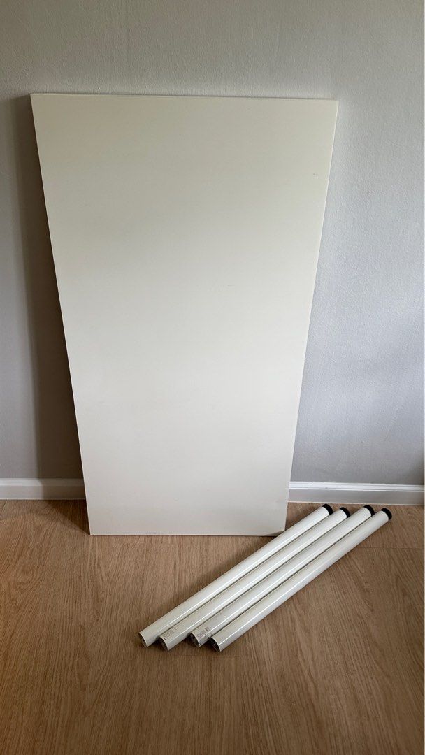 Ikea linnmon table white free cable management tray, Furniture & Home