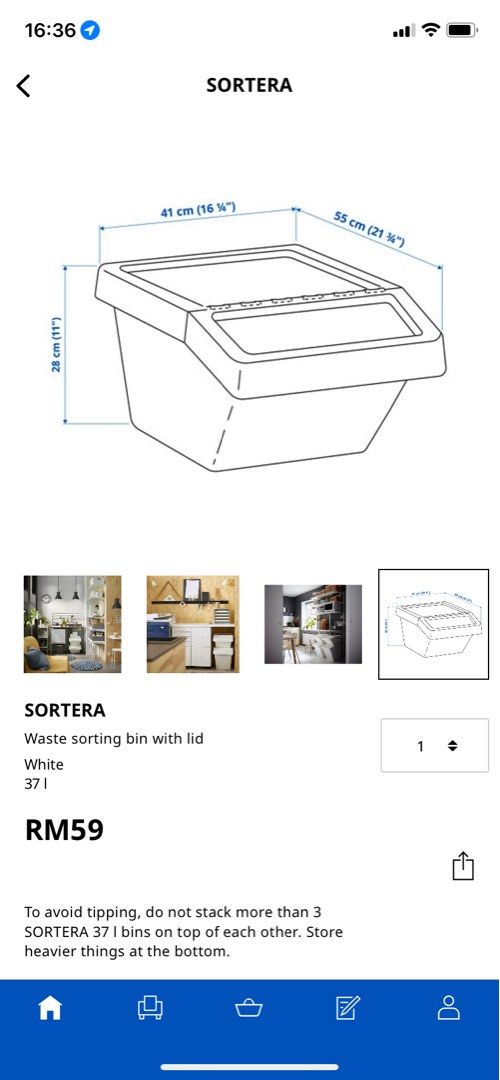 IKEA Sortera Waste Sorting Bin (Old Version), Furniture & Home Living