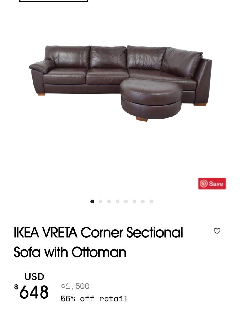 Ikea vreta corner online sofa