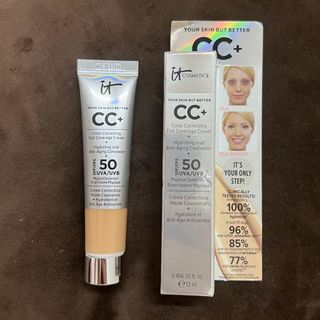 IT Cosmetics Your Skin But Better CC+ Color Correcting Full Coverage Cream SPF50 12ml - Medium (Travel Size CC Cream / Full Coverage Foundation)