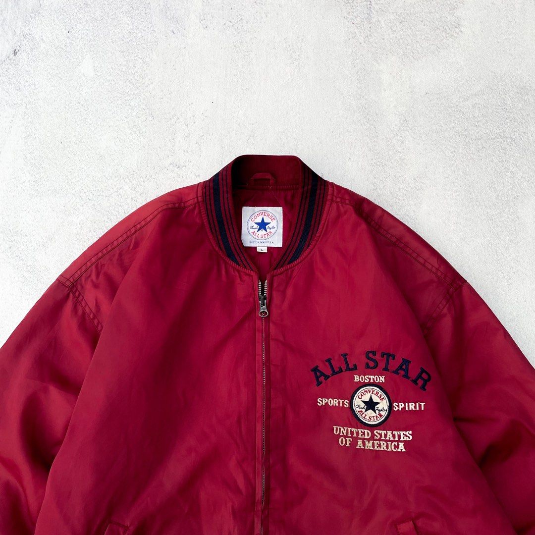 Jaket converse on sale maroon