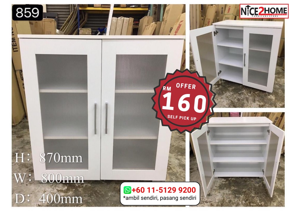 Kabinet 2 pintu Rendah Putih, Furniture & Home Living, Furniture