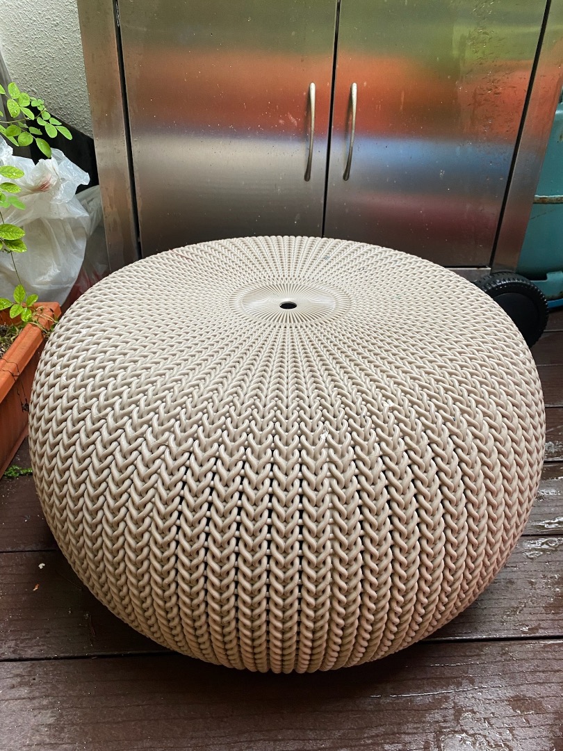 KnitStyle Outdoor Pouf Seat, Furniture & Home Living, Furniture