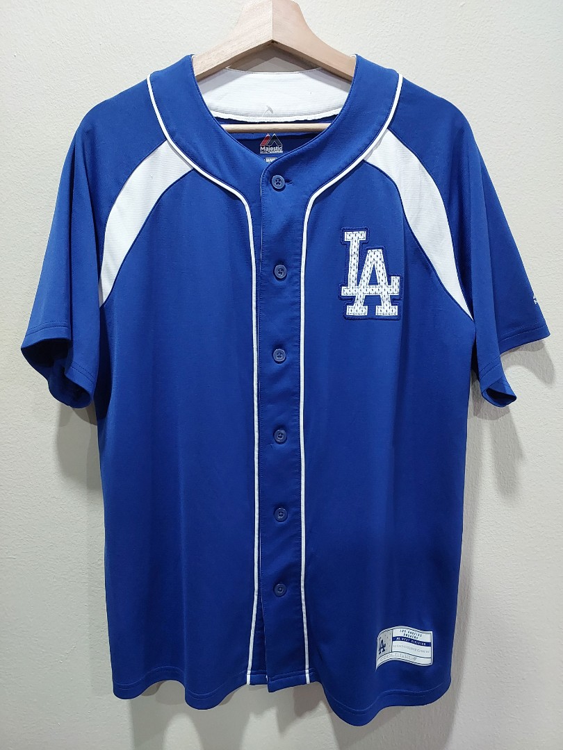 Vintage Majestic Men XL LA Dodgers Blue Mesh Jersey Blue Diamond