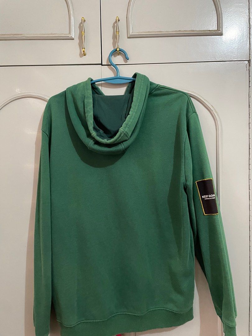 Round Neck L/ Sleeves Hoodie - Sage Green main image 1